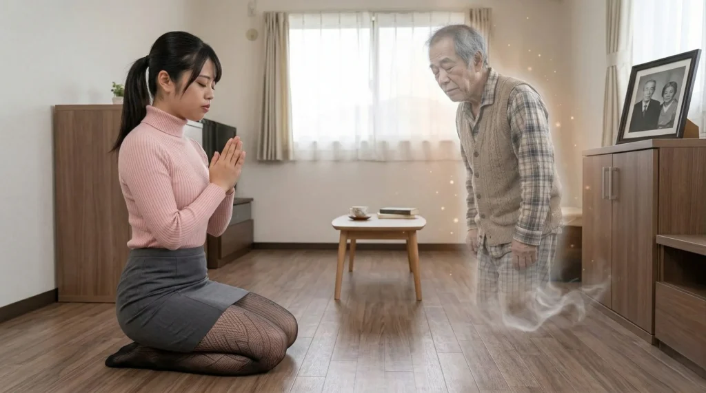 孤独死した高齢者の幽霊を悼むマンション管理専門家あおい