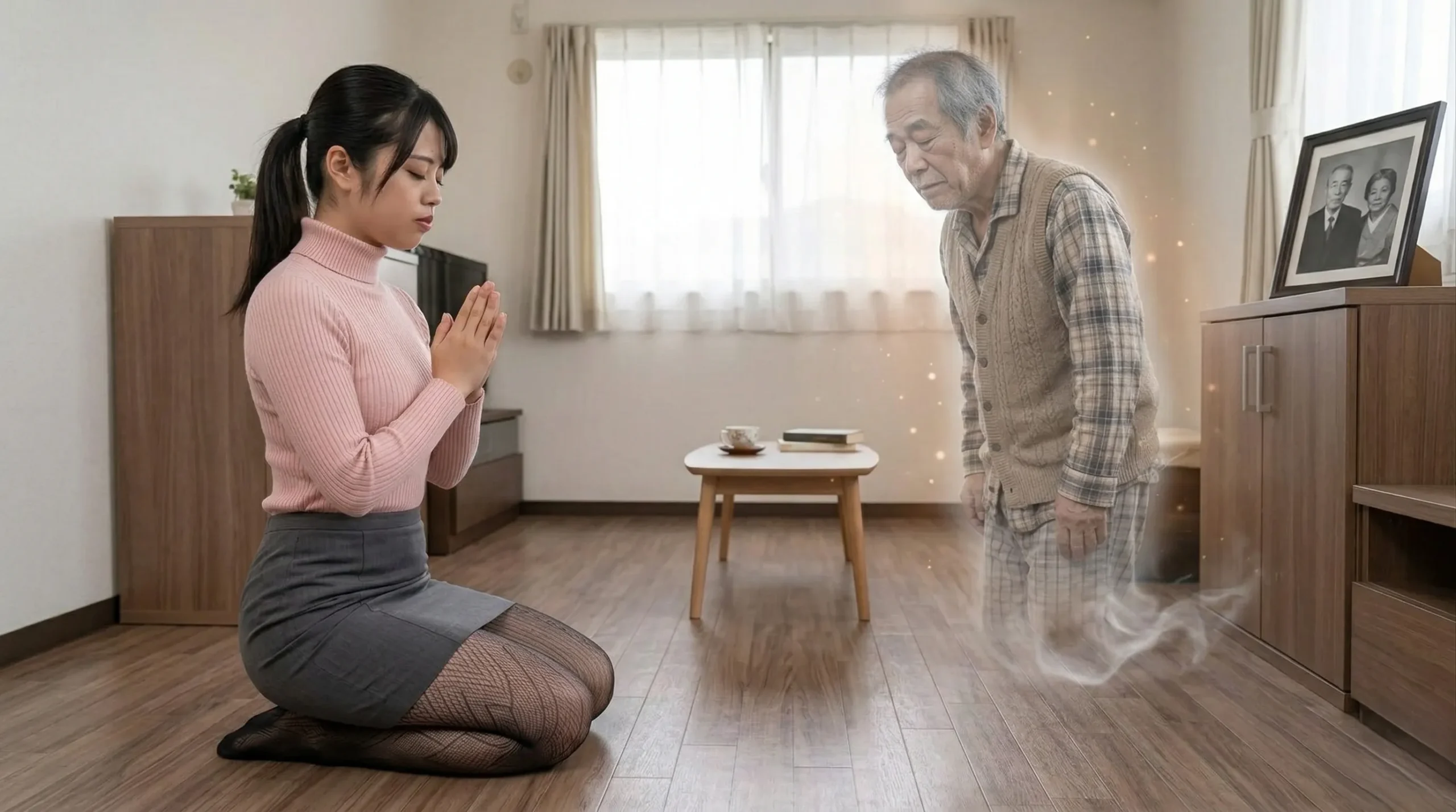 孤独死した高齢者の幽霊を悼むマンション管理専門家あおい