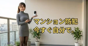 マンションのバルコニーに設置する防犯カメラを紹介するマンション管理専門家あおい